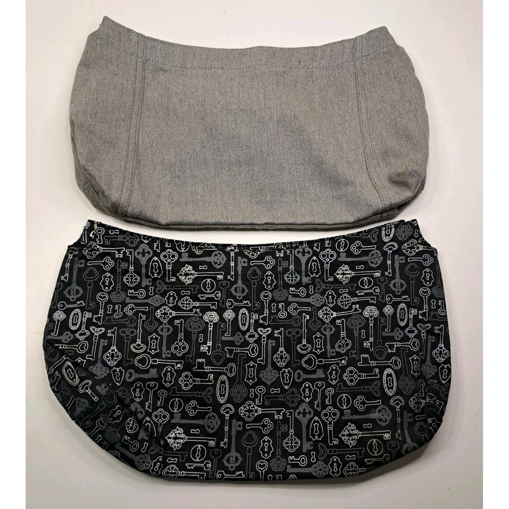 Lot Of 2‎ Thirty-One Skirt Purse Covers Black with Keys & Gray 8 Hooks NWOT